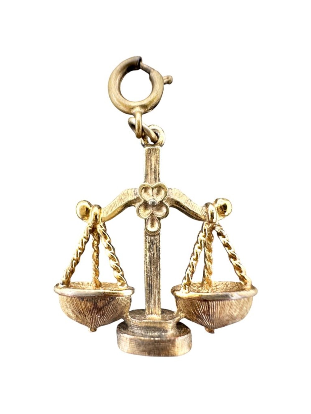 Scales Of Justice Charm Pendant Gold Tone Lawyer Balance Symbol Vtg Accessory